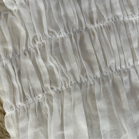 For Love & Lemons Sheer Peasant Top Wedding Honeymoon Bridal Resort Festival - Picture 6 of 9